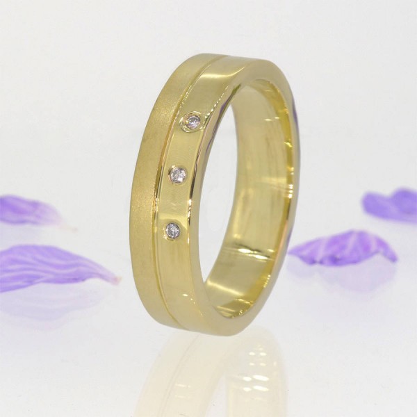 Mens Contemporary Diamond Ring In Gold - The Handmade ™