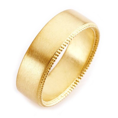 Mens Decorated Wedding Ring In Gold - The Handmade ™