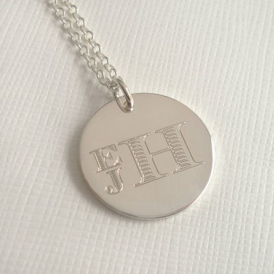 Mens Engraved Monogram Stacked Necklace - The Handmade ™
