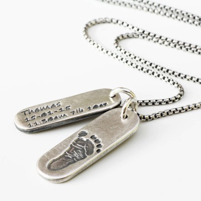 Mens Footprint Tag Necklace - The Handmade ™