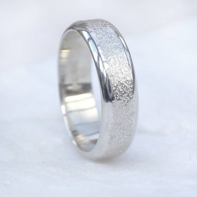 Mens Silver Ring With Concrete Texture - The Handmade ™