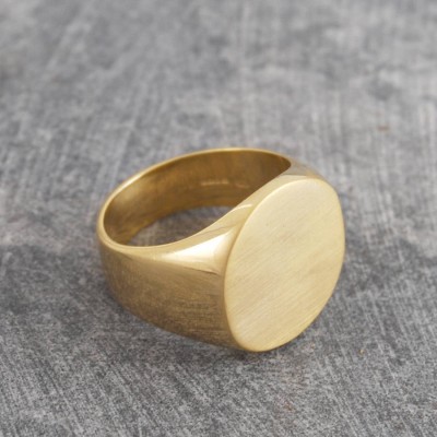 Mens Silver/Gold Circular Signet Ring - The Handmade ™