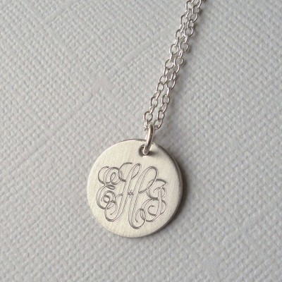 Mens Classic Silver Monogram Necklace - The Handmade ™