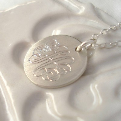 Mens Classic Silver Monogram Necklace - The Handmade ™