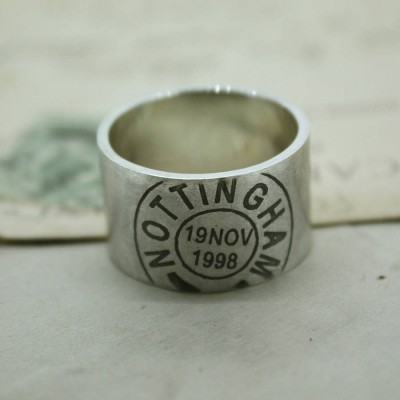 Mens Personalised Place And Date Ring - The Handmade ™