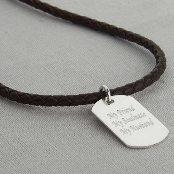 Polished Silver Dog Tag Necklace - The Handmade ™