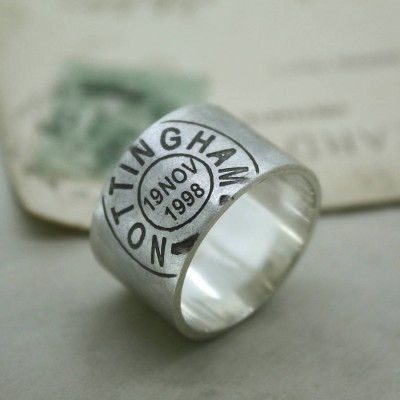 Mens Personalised Place And Date Ring - The Handmade ™