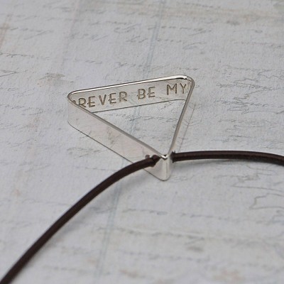 Mens Secret Message Silver Triangle Necklace - The Handmade ™