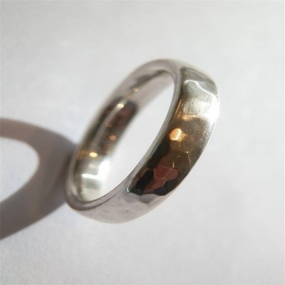 Mens Silver Hammered Ring - The Handmade ™