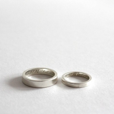 Pair Of Rings, Personalised Siver Bands - The Handmade ™