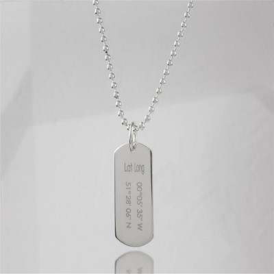 Coordinates Dog Tag Necklace - The Handmade ™