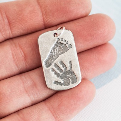 Personalised Handprint Footprint Dog Tag - The Handmade ™