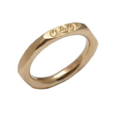 Personalised Hexagonal Gold Ring - The Handmade ™