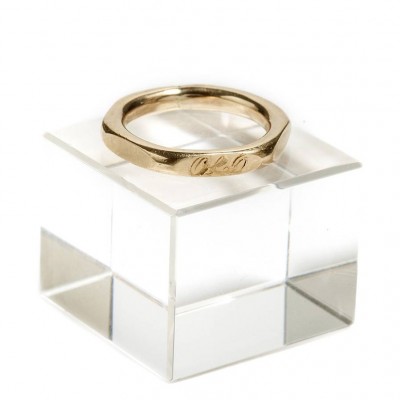 Personalised Hexagonal Gold Ring - The Handmade ™