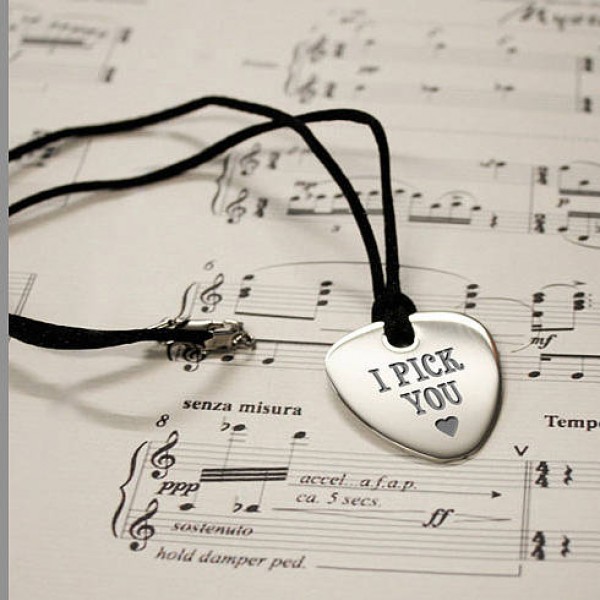 Personalised Guitar Plectrum Pendant - The Handmade ™