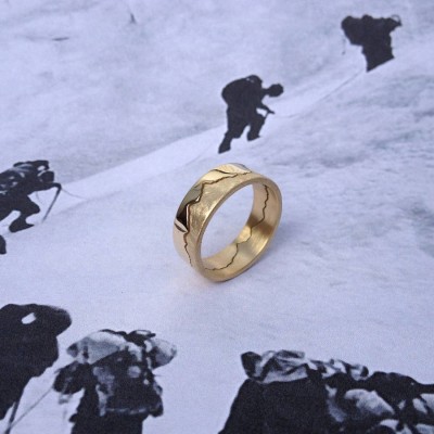 Personalised Mountain Landscape Skyline Ring - The Handmade ™