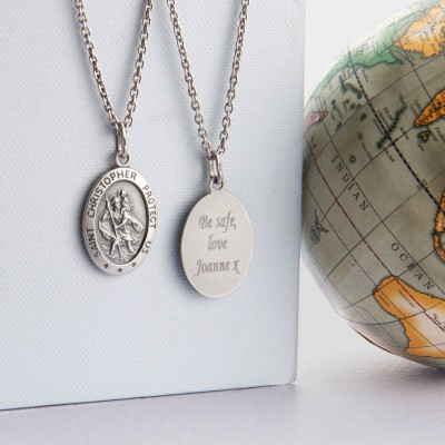 Mens St Christopher Silver Necklace - The Handmade ™