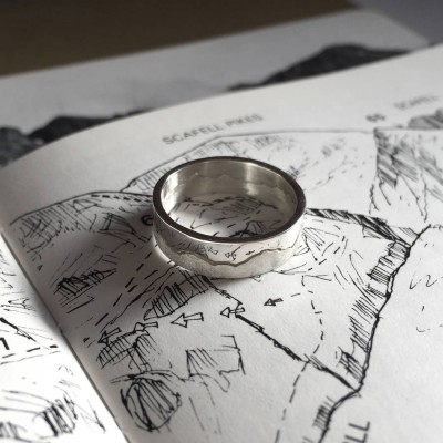 Personalised Mountain Landscape Skyline Ring - The Handmade ™