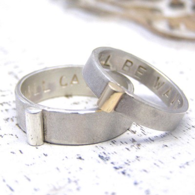 Personalised Silver And Gold His And Hers Rings - The Handmade ™