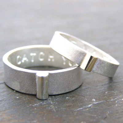 Personalised Silver And Gold His And Hers Rings - The Handmade ™