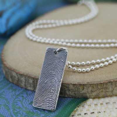 Silver Ink Fingerprint Necklace - The Handmade ™