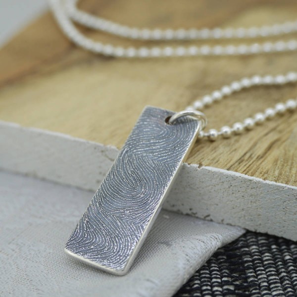 Silver Ink Fingerprint Necklace - The Handmade ™
