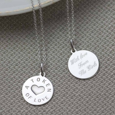 Personalised Silver And Gold Love Token Pendant - The Handmade ™