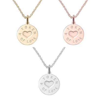 Personalised Silver And Gold Love Token Pendant - The Handmade ™