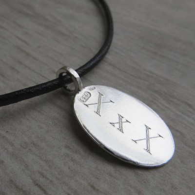 Silver Tag amp Leather Cord Necklace - The Handmade ™