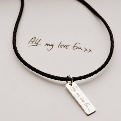 Your Handwriting Leather Necklace - The Handmade ™