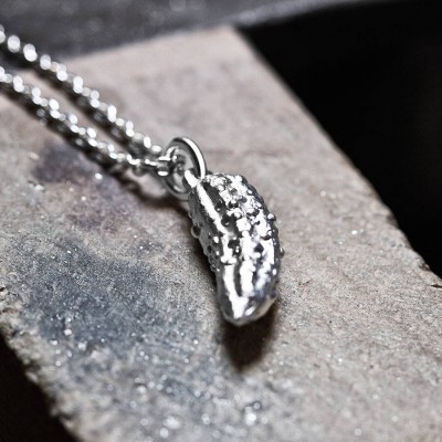 Silver Handcrafted Pickled Gherkin Necklace - The Handmade ™