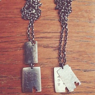 Dual Heart Tag Necklace - The Handmade ™