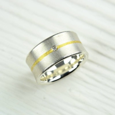 Silver And Fused Gold Diamond Ring - The Handmade ™
