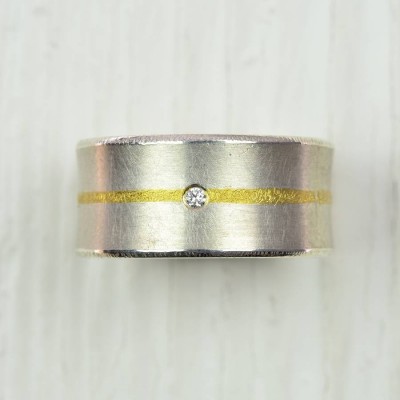 Silver And Fused Gold Diamond Ring - The Handmade ™