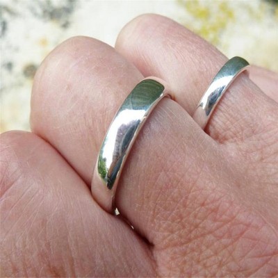Silver Comfort Fit Wedding Ring Set - The Handmade ™