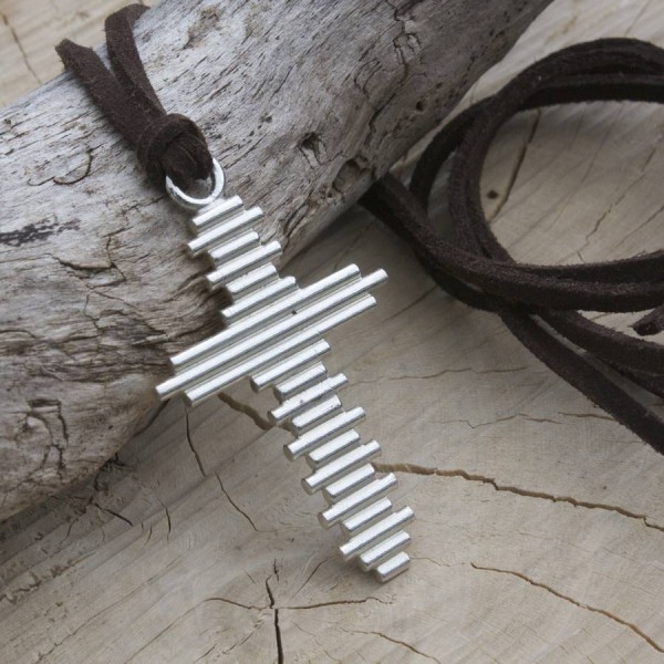 Large Silver Cross Necklace - The Handmade ™