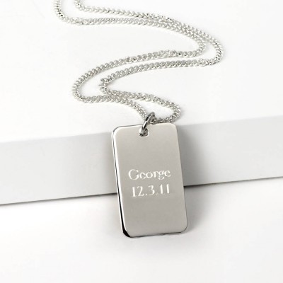 Silver Dog Tag Necklace - The Handmade ™