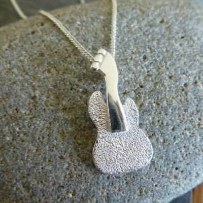 Silver Guitar Pendant And Chain - The Handmade ™