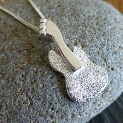 Silver Guitar Pendant And Chain - The Handmade ™