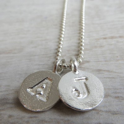 Silver Letter Charm And Ball Chain Necklace - The Handmade ™