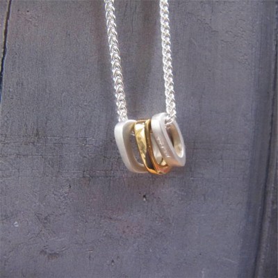 Silver Ovals Necklace With Gold - The Handmade ™