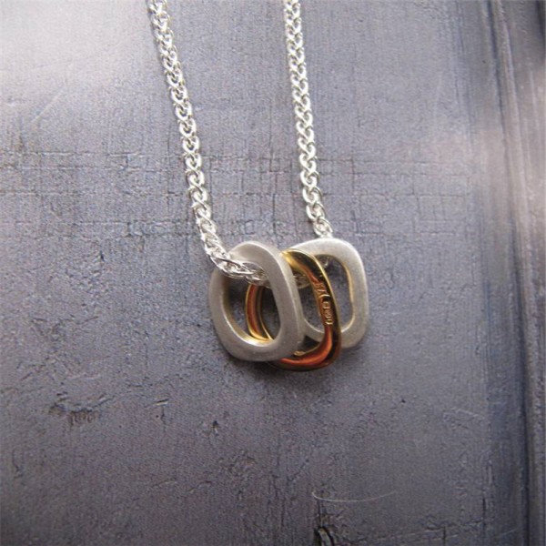 Silver Ovals Necklace With Gold - The Handmade ™