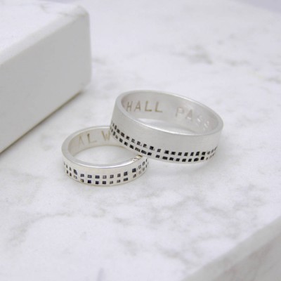 Silver Personalised Cubes His And Hers Rings - The Handmade ™