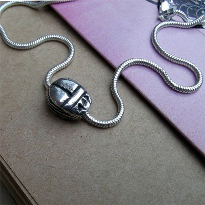 Silver Scarab Beetle Necklace - The Handmade ™