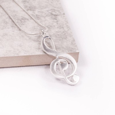 Silver Treble Clef Pendant - The Handmade ™