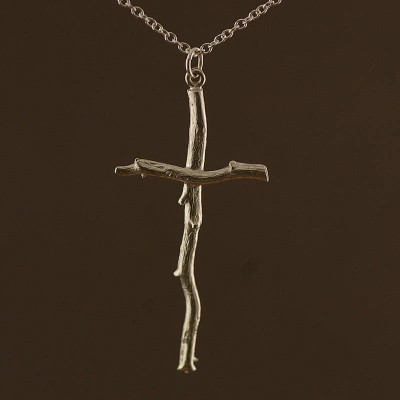 Silver Rose Root Cross Necklace - The Handmade ™