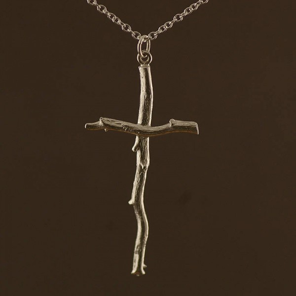 Silver Rose Root Cross Necklace - The Handmade ™