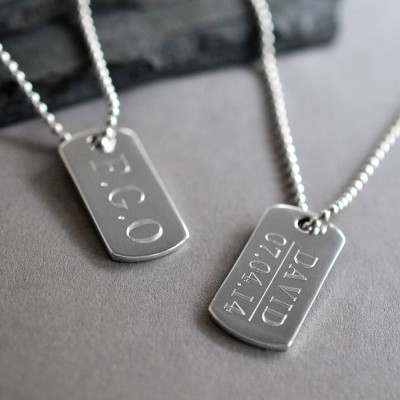 Silver Dog Tag Necklace - The Handmade ™