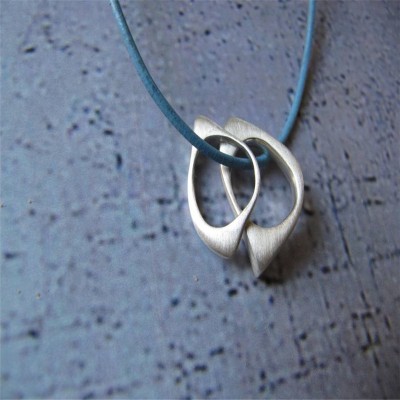 U And Me2 Infinity Silver Pendants On Leather - The Handmade ™