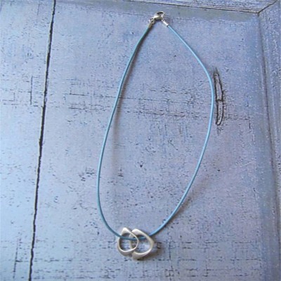 U And Me2 Infinity Silver Pendants On Leather - The Handmade ™